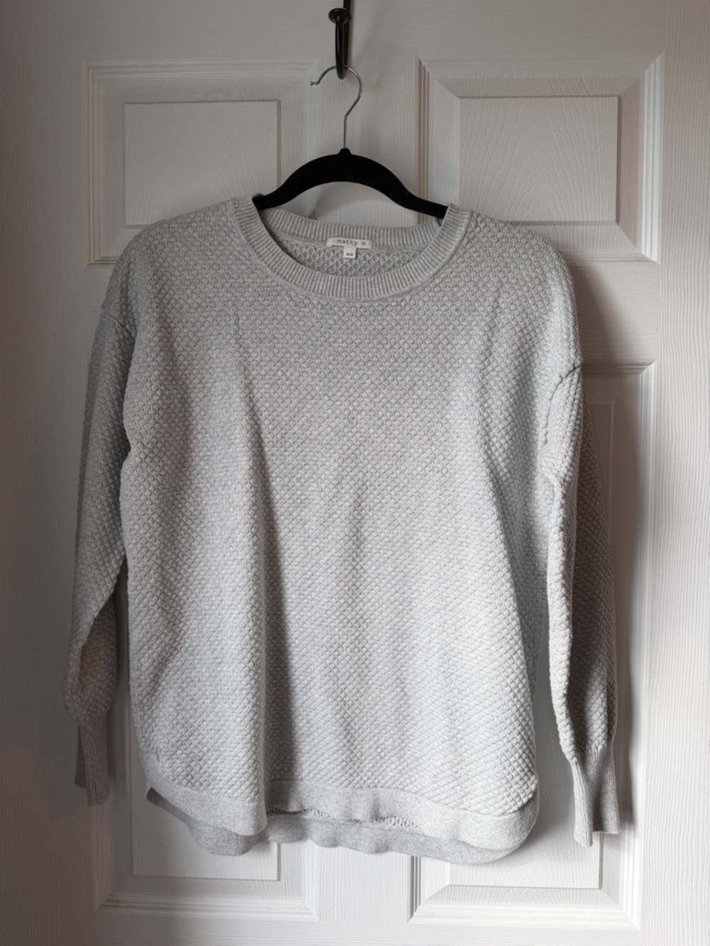 Matty M Light Gray Textured Crew Sweater